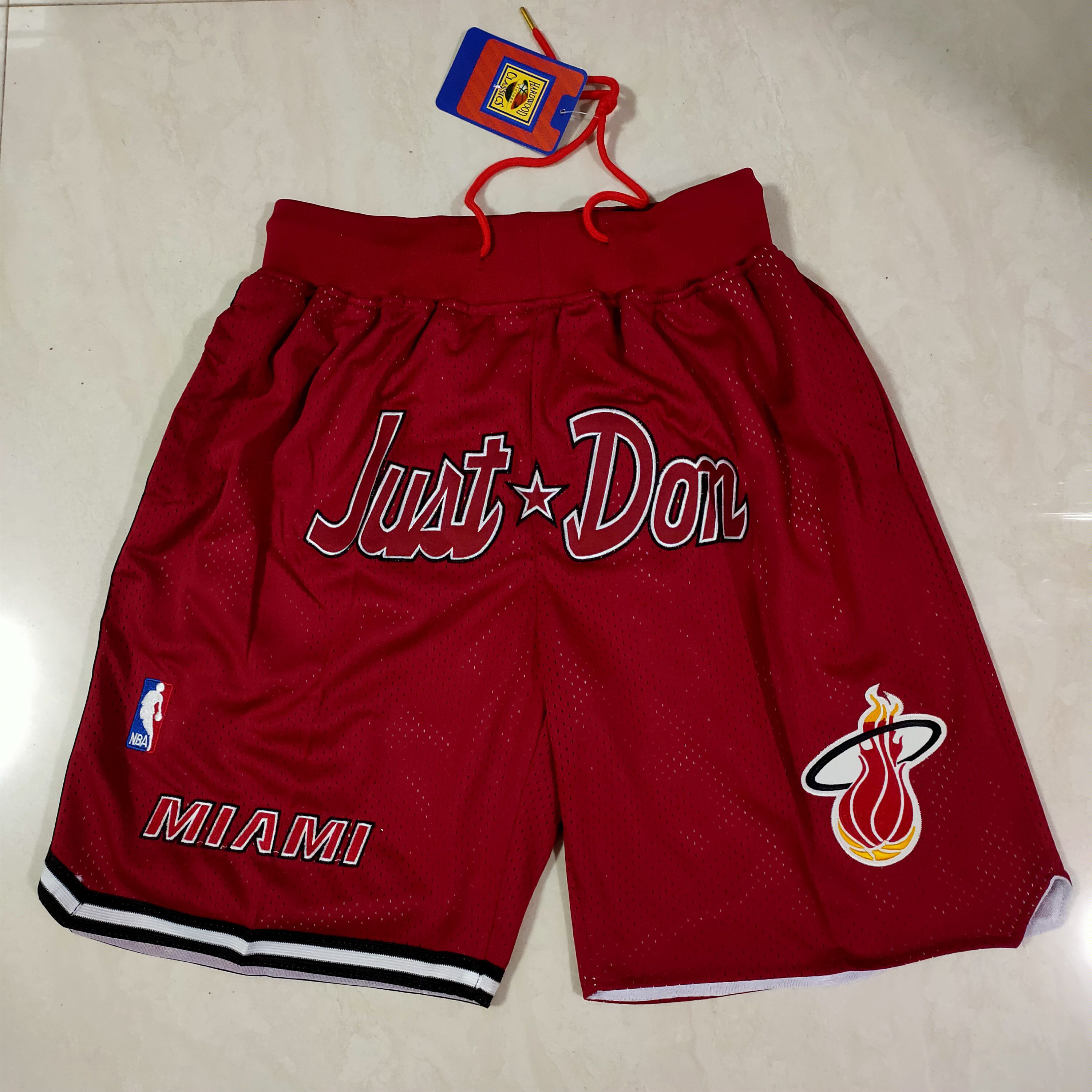 Men NBA 2021 Miami Heat Red Shorts